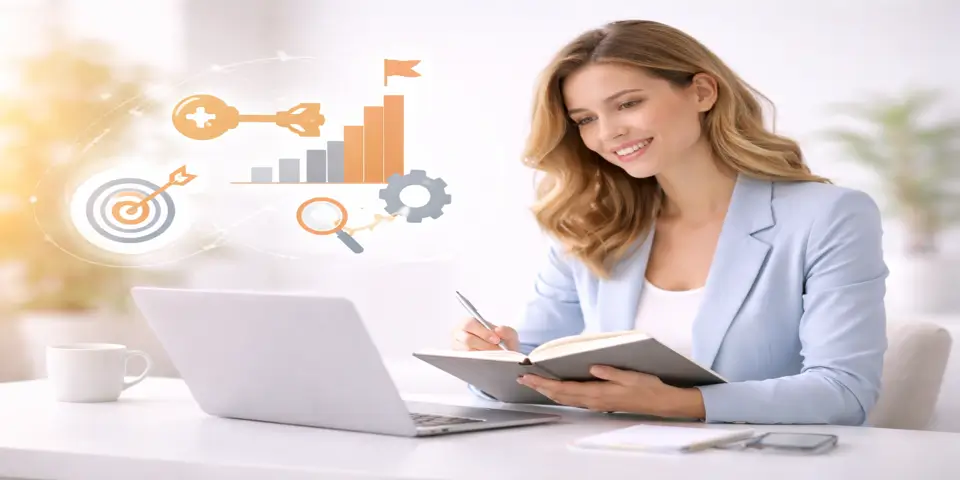 Professional analyzing data to identify growth strategies for SMEs.