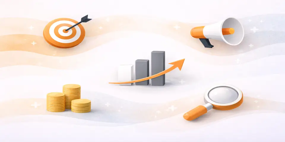Abstract icons representing scalable consulting growth strategies