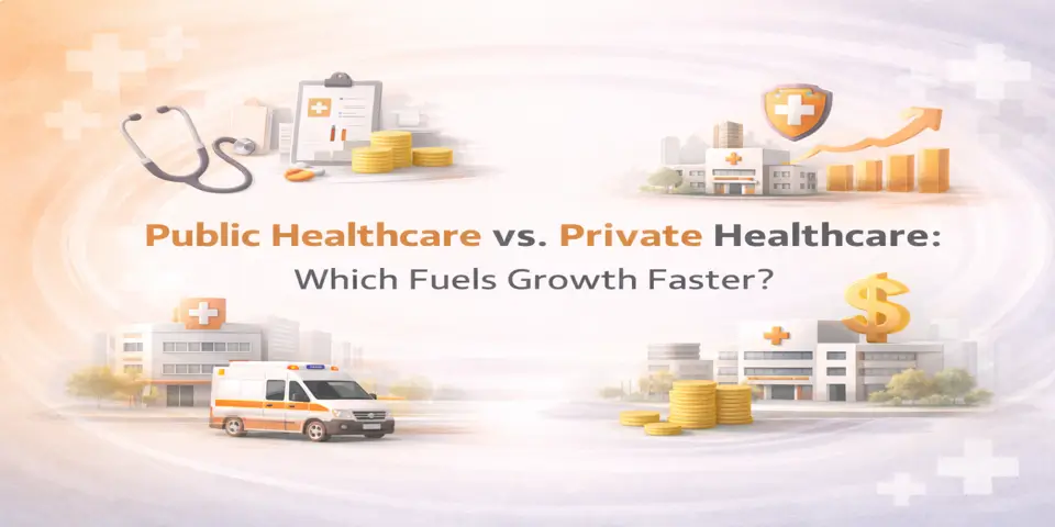 Public and private healthcare systems comparison showing growth potential