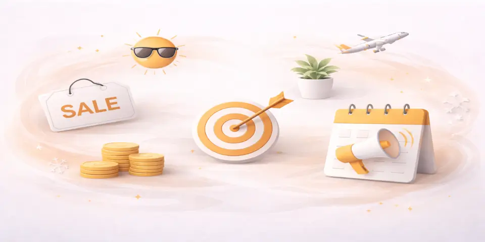 Abstract representation of seasonal travel demand and lead gaps