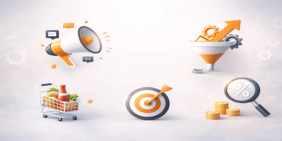 Abstract lead generation concepts for food and beverage marketing