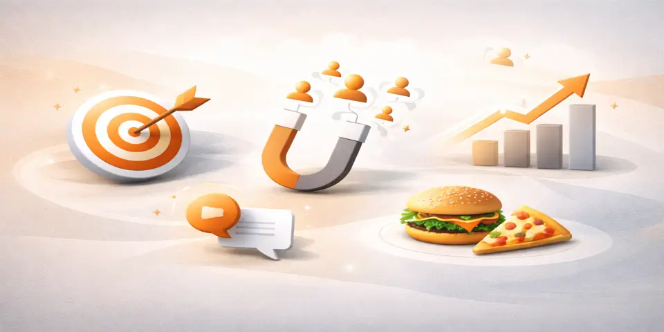 Abstract representation of growth driven lead generation in the food and beverage industry