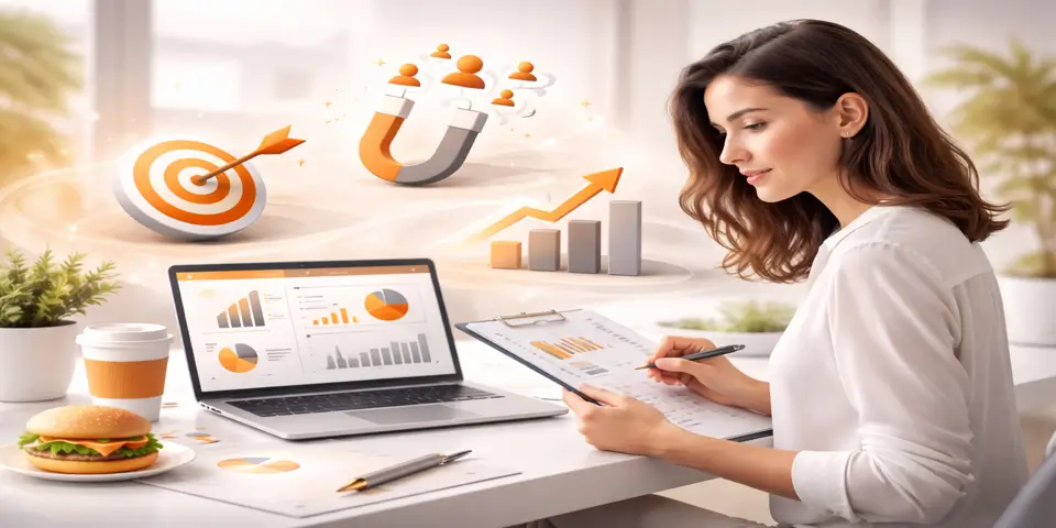 Marketing professional planning innovative lead generation strategies for food and beverage growth