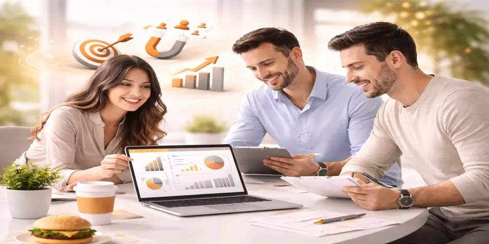 Food and beverage team collaborating on sustainable growth strategies