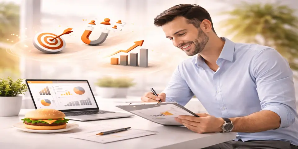 Food and beverage professional planning sustainable business growth strategies