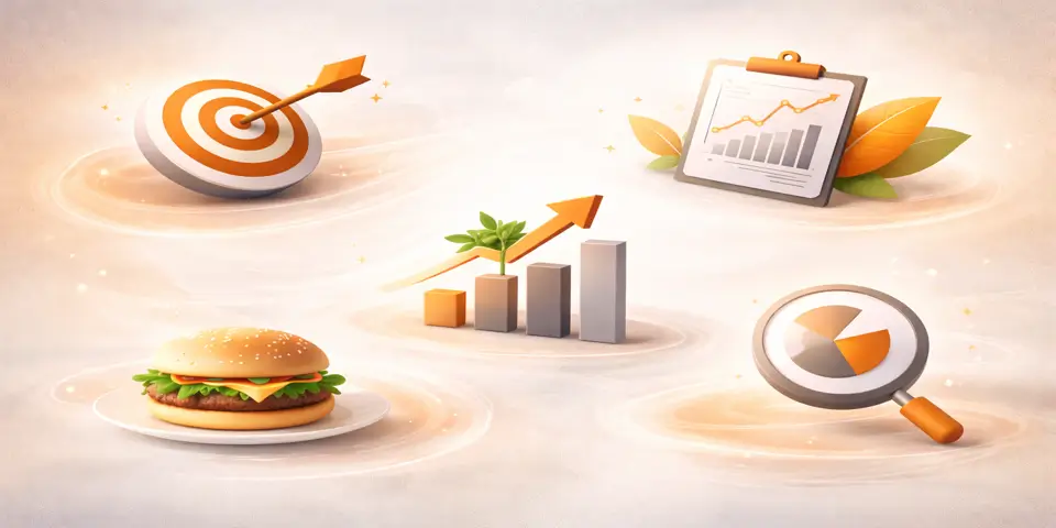 Abstract representation of sustainable growth strategies in the food and beverage industry