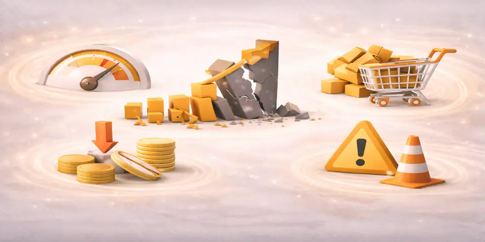 Abstract representation of instability caused by rapid growth in food and beverage businesses