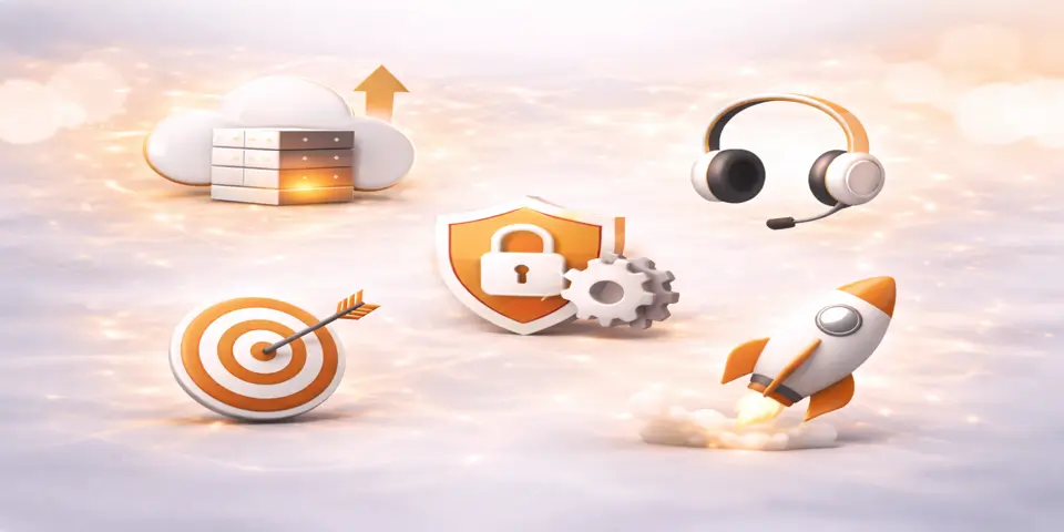 Abstract IT elements representing best practices for scaling businesses