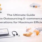 The Ultimate Guide to Outsourcing Ecommerce Operations blog title banner with logistics and digital workflow elements