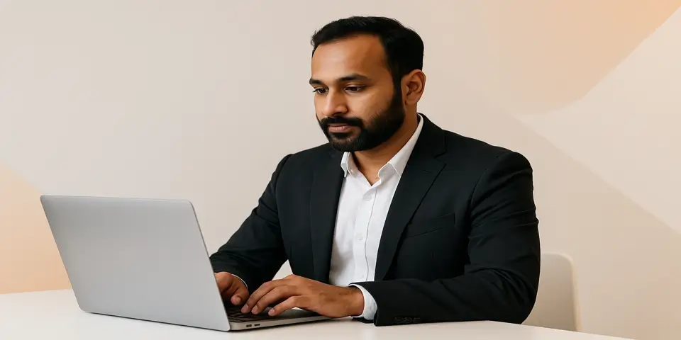 Professional analyzing outsourcing data and trends in Pune.