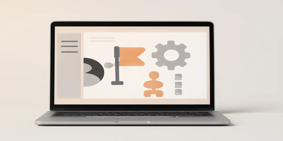 Laptop displaying outsourcing performance analytics and efficiency dashboards