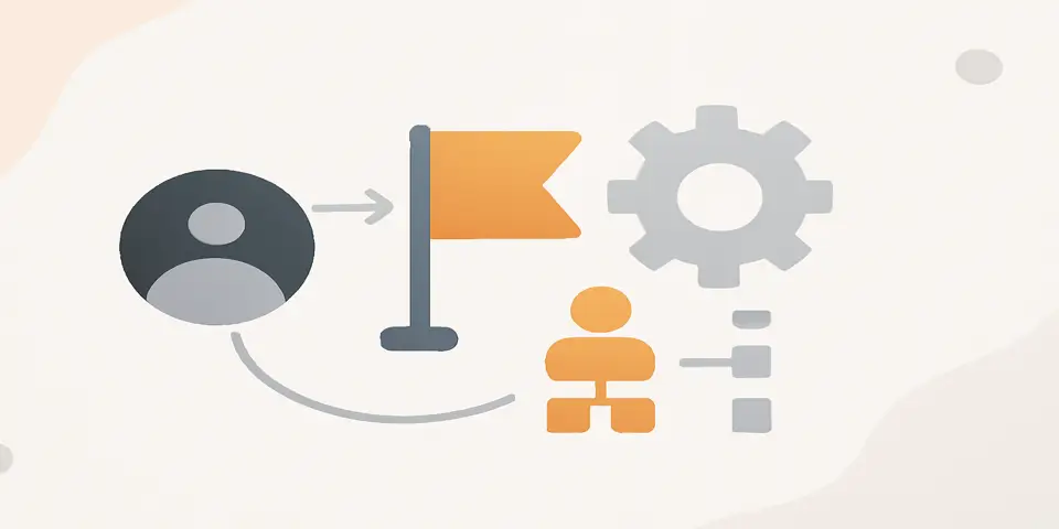 Abstract outsourcing leadership design with gradients and growth arrows