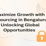 Outsourcing growth concept with Bengaluru-focused title and business icons