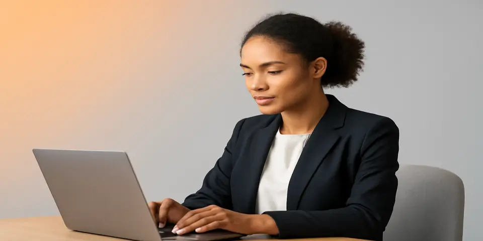 Professional analyzing outsourcing efficiency data