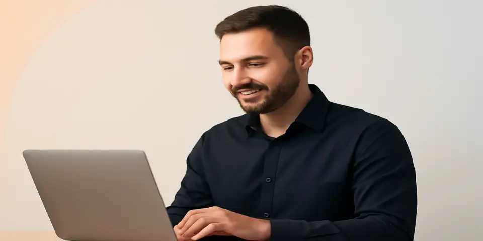 Professional analyzing outsourcing performance data