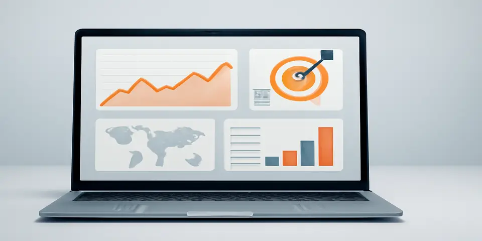 Laptop screen displaying outsourcing dashboard
