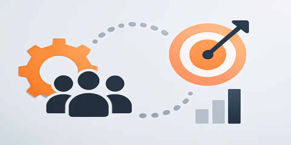 Abstract outsourcing concept with minimal design