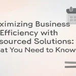 Blog title image with efficiency and outsourcing icons