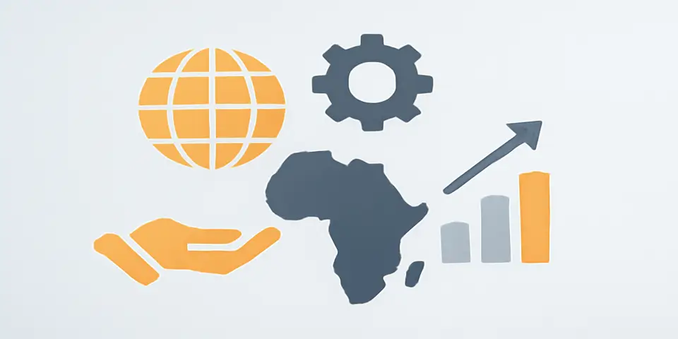 Abstract design symbolizing outsourcing in African markets