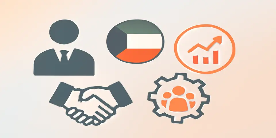 Modern abstract shapes representing outsourcing efficiency