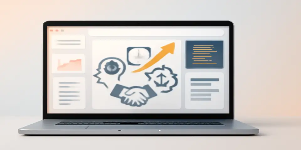 Laptop screen displaying outsourcing growth analytics dashboard