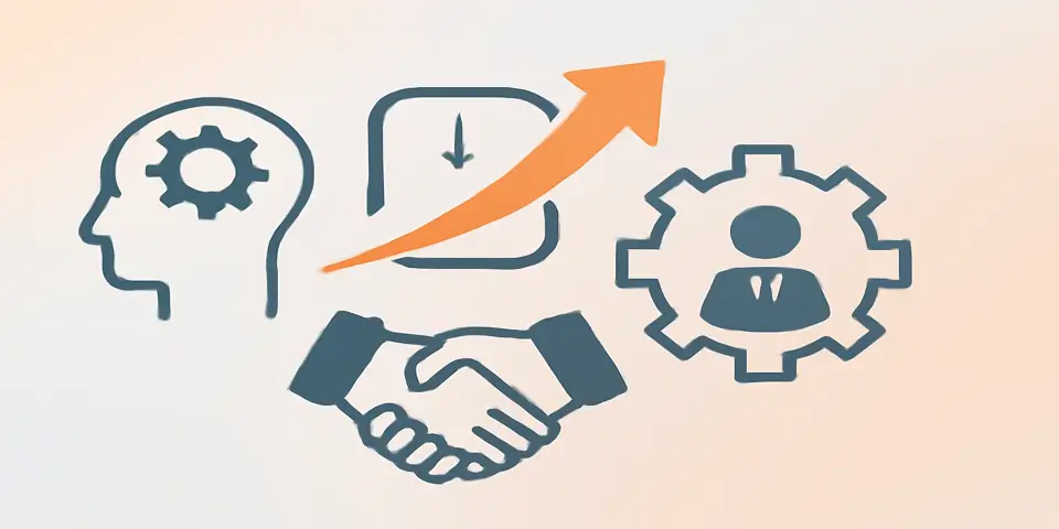 Abstract business elements showing outsourcing and growth