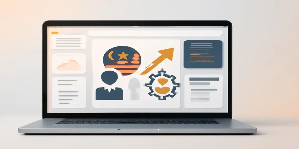 Laptop displaying outsourcing strategy dashboards and analytics