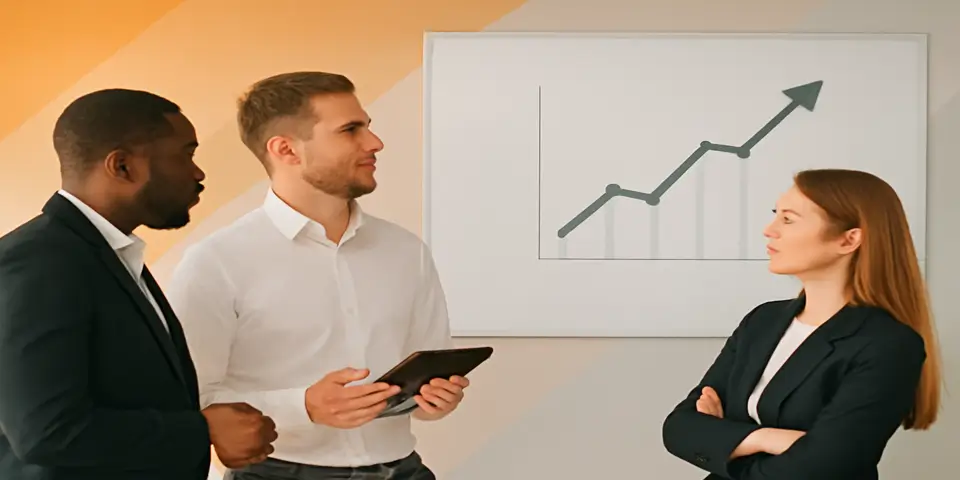Business team planning outsourcing strategies for Canadian market
