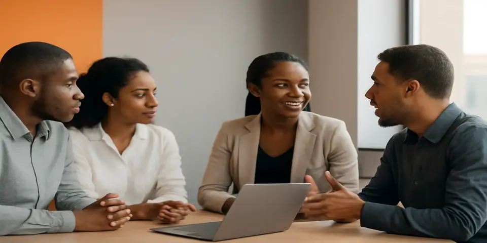 Small business team planning outsourcing strategies in Kenya
