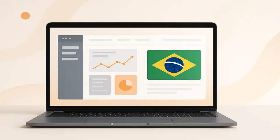 Laptop screen displaying outsourcing data and analytics for growth