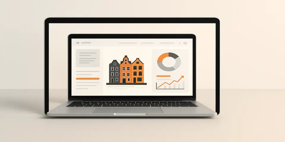 Laptop displaying outsourcing data and branding analytics for growth