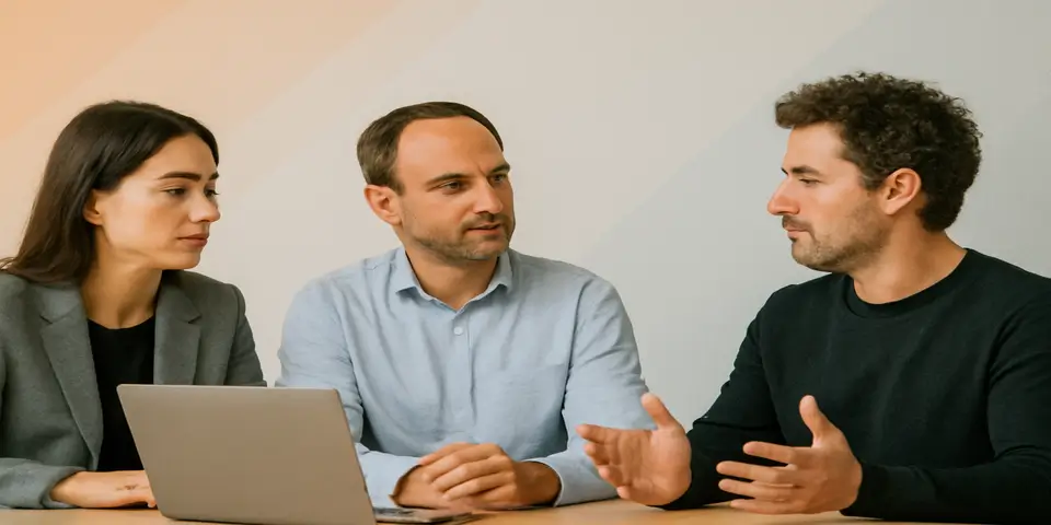 Business professionals collaborating on outsourcing strategies for Italian businesses