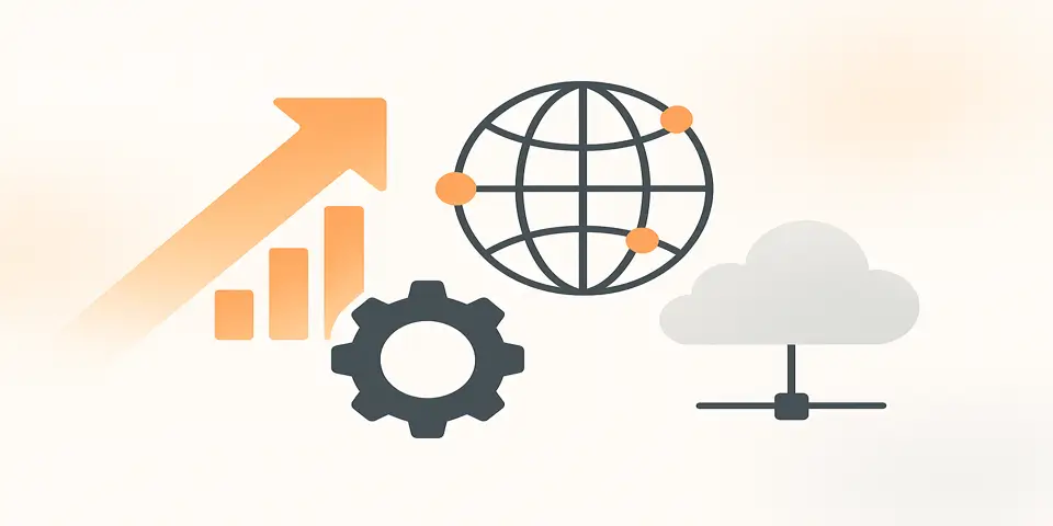 Abstract technology-inspired design illustrating IT services in the digital era.
