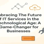 Central title with surrounding tech visuals symbolizing modern IT services