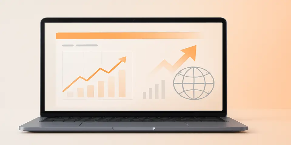 Laptop displaying IT dashboards and analytics for business insights