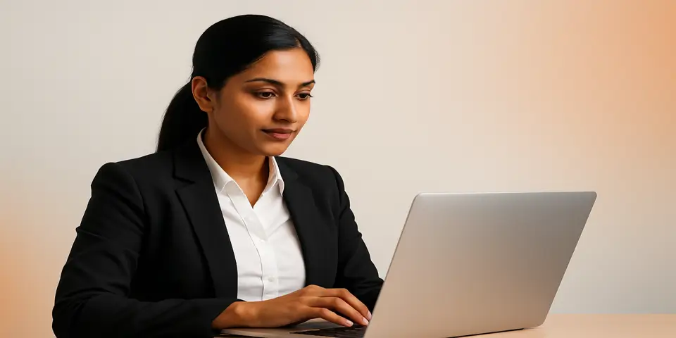 Professional analyzing IT outsourcing dashboards for business performance