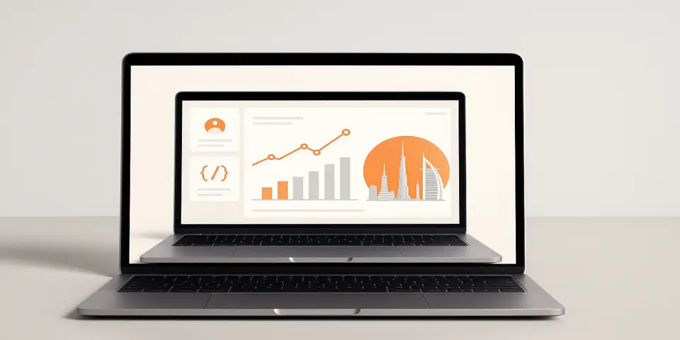 Laptop screen showing IT dashboards and analytics