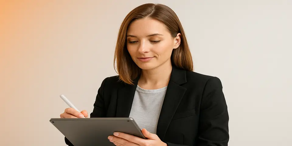 Professional using laptop to explore IT solutions for growth
