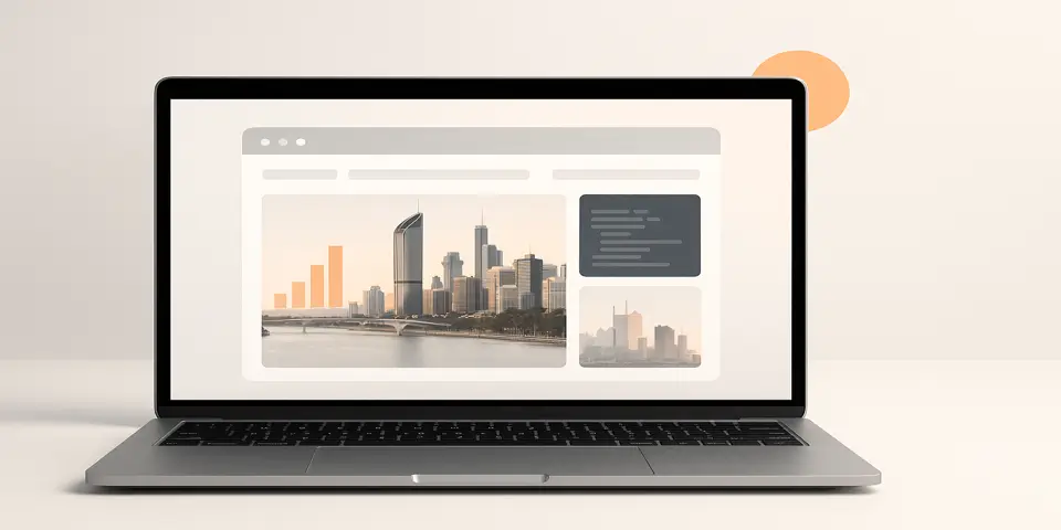 Laptop displaying IT dashboards and analytics for Brisbane businesses