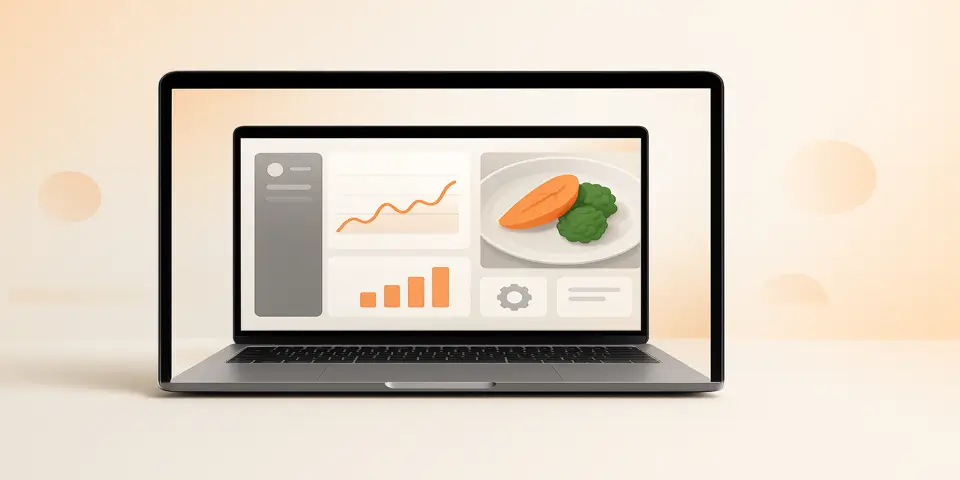 Laptop screen displaying analytics for food and beverage innovation