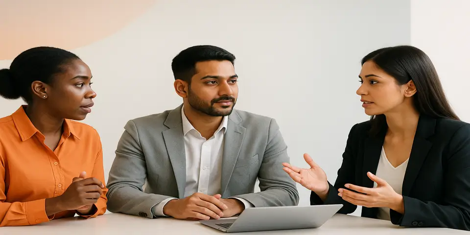 Team collaborating on IT solutions for business growth