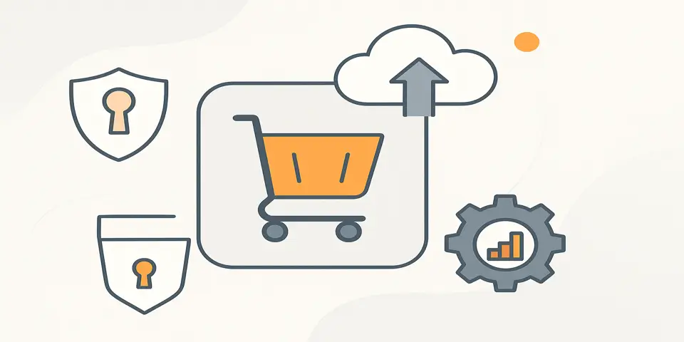Abstract gradient design symbolizing IT solutions in e-commerce