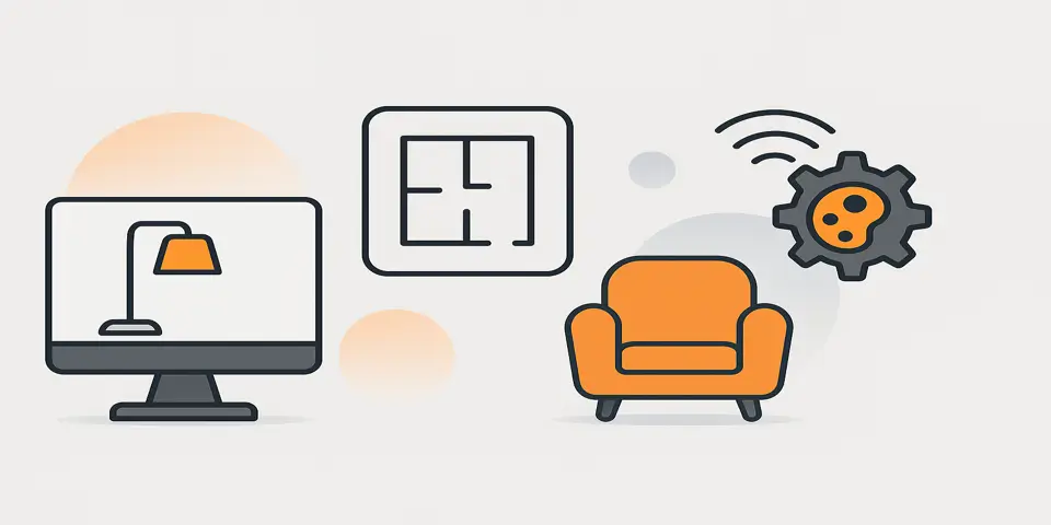 Abstract digital illustration symbolizing technology integration in design.