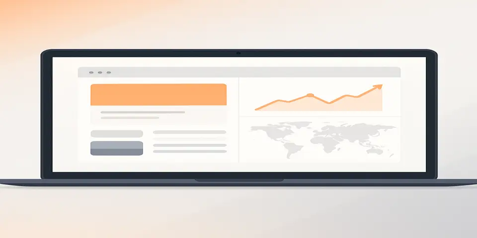 Laptop displaying IT consulting dashboard with analytics and graphs.