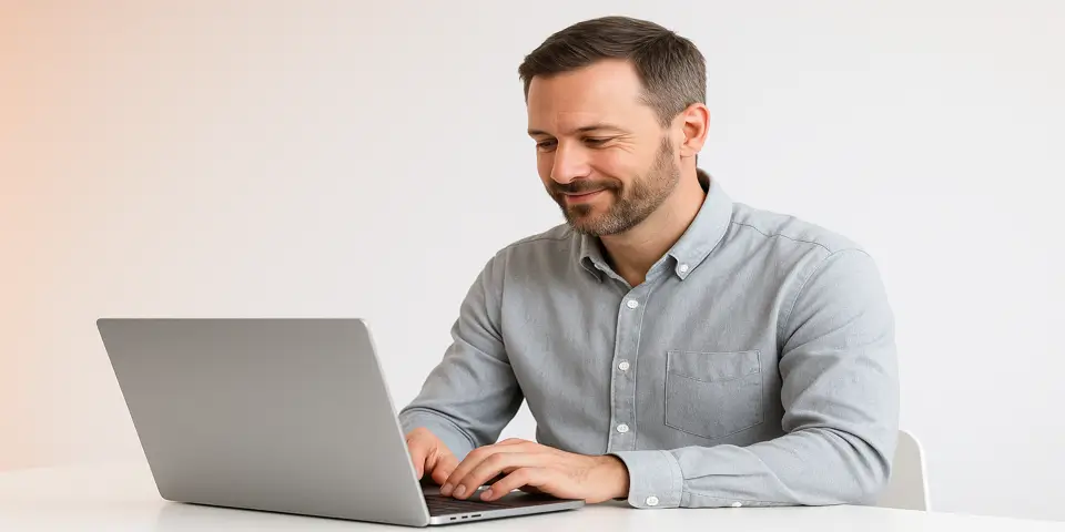 Consultant analyzing business data on a digital dashboard.