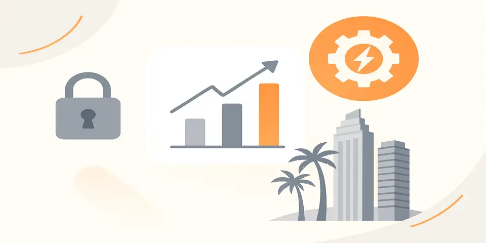 Abstract gradient design symbolizing technology and business transformation.