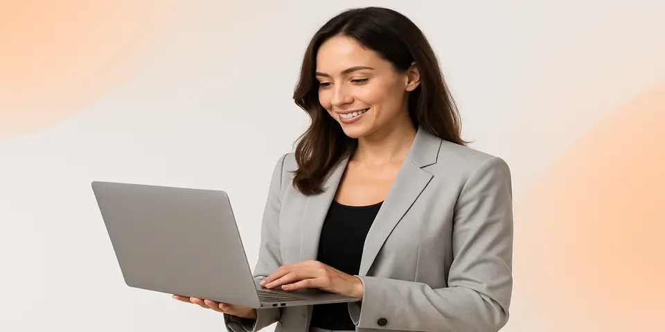 Business consultant analyzing data to enhance IT performance.