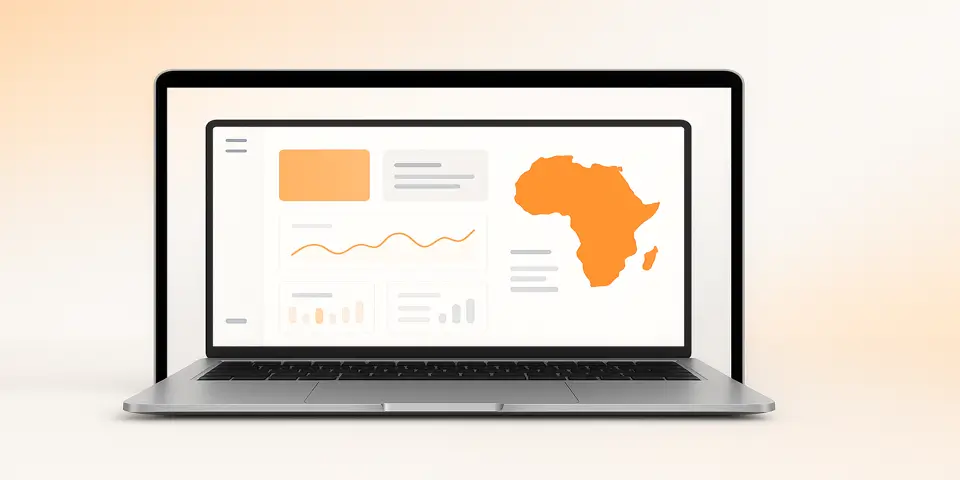 Futuristic digital network representing IT connectivity and growth in Africa.