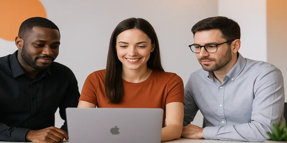 Team of IT professionals collaborating to develop digital strategies for business growth