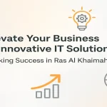 Modern IT innovation visuals showing technology icons and business growth in Ras Al Khaimah
